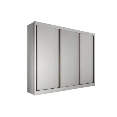 Guarda Roupa Casal Diamond Londres 3 Portas de Correr 6 Gavetas Branco MDF