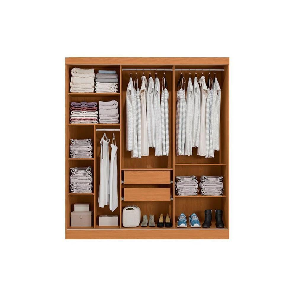 Guarda Roupa Casal 3 Portas De Correr E 2 Gavetas R589 Canela - Kappesberg - 3