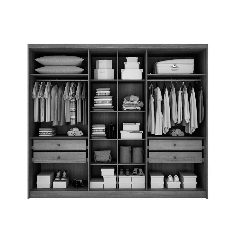 Guarda Roupa Casal 6 Portas (2 C/ Espelho) E 4 Gavetas Robust/livorno Plus Cumaru/fendi 25 - Novo Horizonte - 6