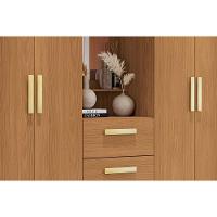 Guarda Roupa Casal 5 Portas E 2 Gavetas C/ 1 Espelho R591 Canela - Kappesberg - 4