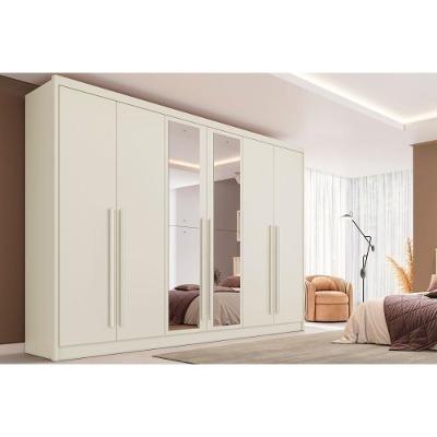 Guarda Roupa Casal 6 Portas (2 C/ Espelho) E 6 Gavetas Valencia Off White - Europa