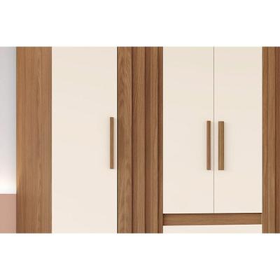 Guarda Roupa Casal B375 6 Portas de Bater 3 Gavetas Nature-off White Henn