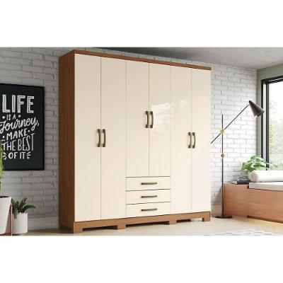 Guarda Roupa Casal 6 Portas E 3 Gavetas Caju Da136 Nature/off White - Henn