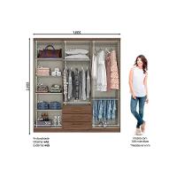 Guarda Roupa Casal 6 Portas E 3 Gavetas Caju Da136 Nature/off White - Henn - 2