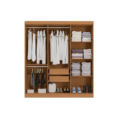 Guarda Roupa Casal R590 6 Portas de Bater 2 Gavetas Canela