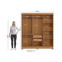 Guarda Roupa Casal 6 Portas E 2 Gavetas C/ Pés Cb01r590 Canela/off White - Kappesberg - 2