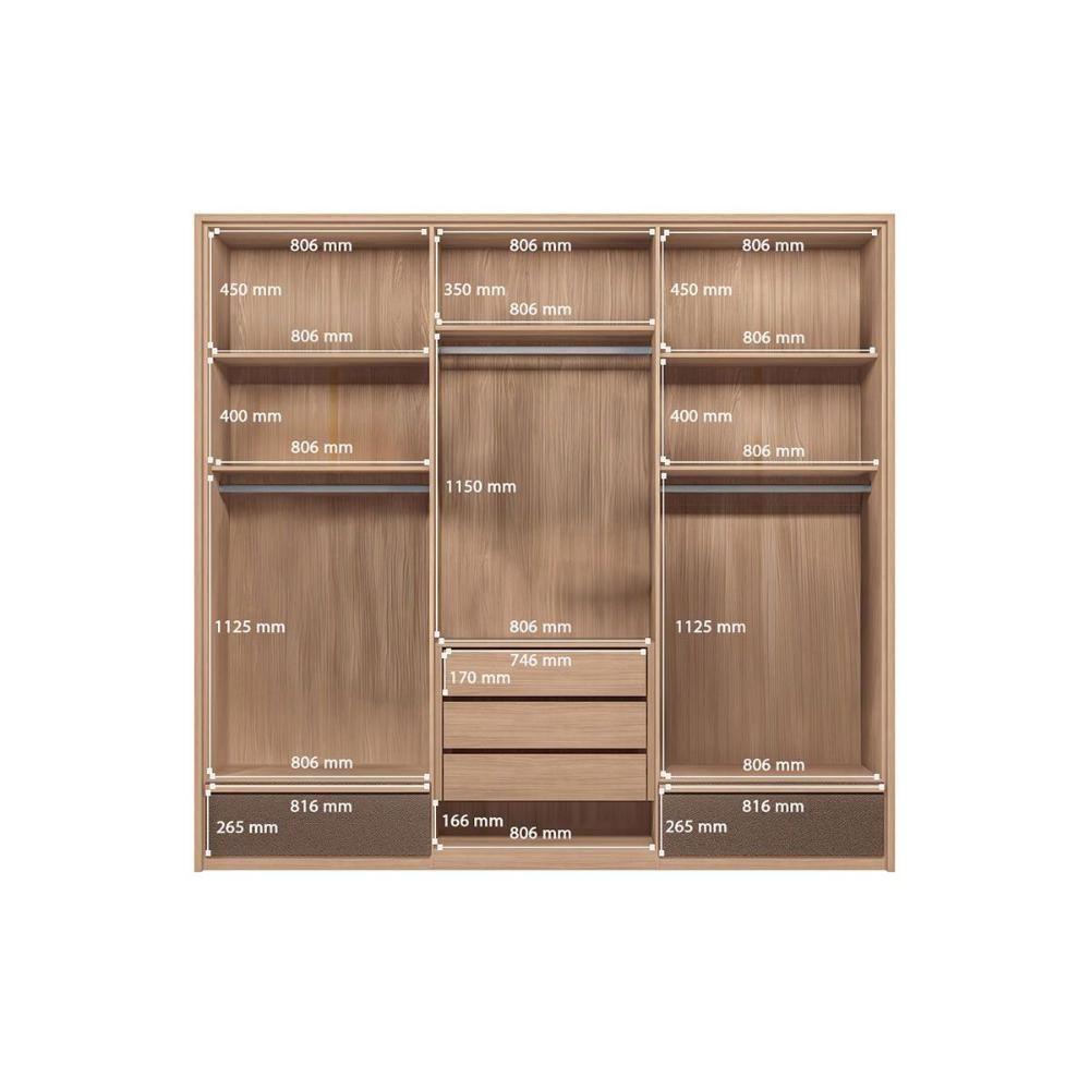 Guarda Roupa Casal 6 Portas E 5 Gavetas Torino Wood/terracota - Santos Andirá - 5