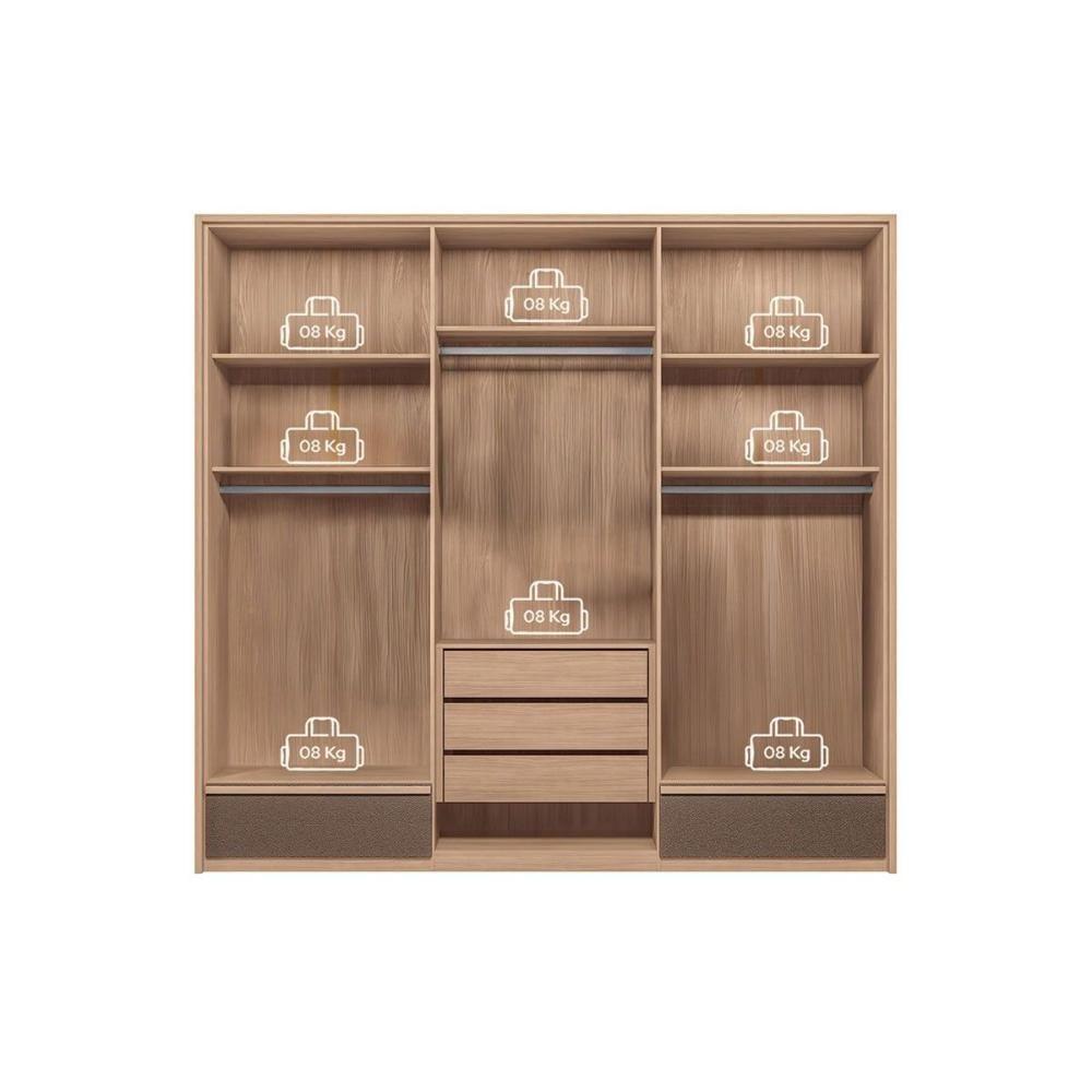 Guarda Roupa Casal 6 Portas E 5 Gavetas Torino Wood/terracota - Santos Andirá - 7