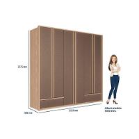 Guarda Roupa Casal 6 Portas E 5 Gavetas Torino Wood/terracota - Santos Andirá - 6