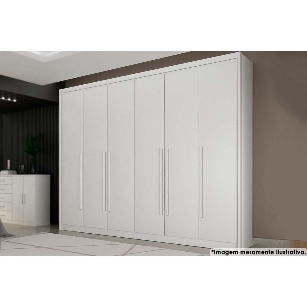 Guarda Roupa Casal 6 Portas E 6 Gavetas Bragaça/coimbra Neve - Novo Horizonte - 1