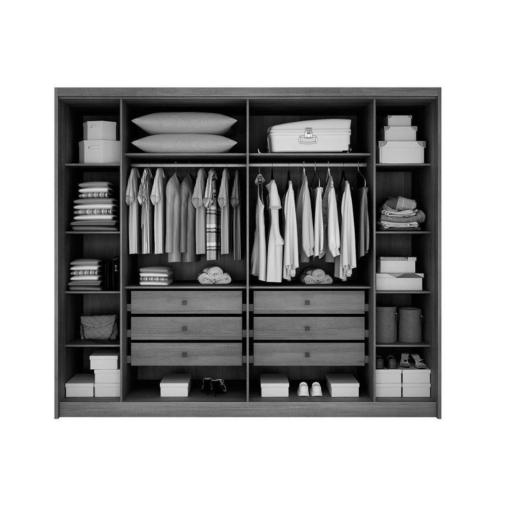 Guarda Roupa Casal 6 Portas E 6 Gavetas Bragaça/coimbra Cumaru/fendi 25 - Novo Horizonte - 3