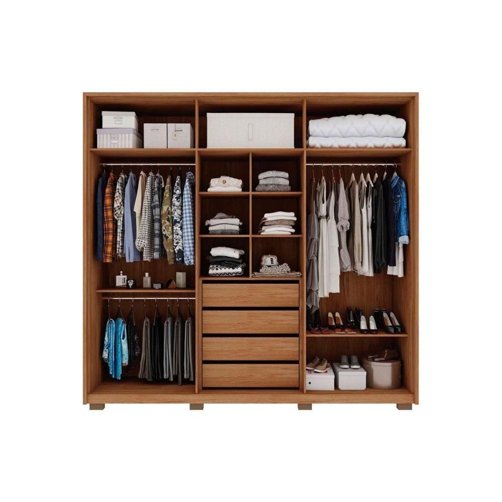 Guarda Roupa Casal 6 Portas E 4 Gavetas Mozart Freijo/off White - Caemmun - 4