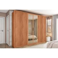 Guarda Roupa Casal 6 Portas E 4 Gavetas C/ Vidro Reflecta Centurium Freijo - Caemmun - 1