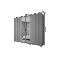 Guarda Roupa Casal 6 Portas E 4 Gavetas C/ Vidro Reflecta Centurium Freijo - Caemmun