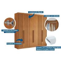 Guarda Roupa Casal 6 Portas (4 Ripadas) E 6 Gavetas Portugal Cacau - Conquista - 2