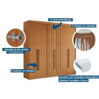 Guarda Roupa Casal 6 Portas (2 Ripadas) E 6 Gavetas Portugal Cinamomo - Conquista - 5