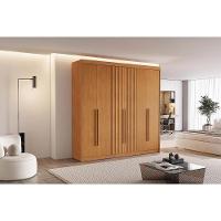 Guarda Roupa Casal 6 Portas (2 Ripadas) E 6 Gavetas Portugal Cinamomo/off White - Conquista