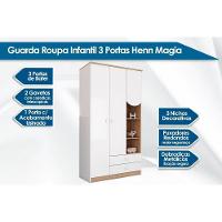 Guarda Roupa Infantil 3 Portas E 2 Gavetas Magia Branco/jequitiba - Henn - 2