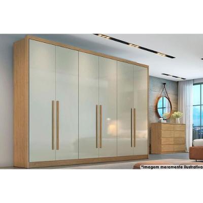 Guarda Roupa Casal Robust-Livorno 6 Portas de Bater 6 Gavetas Cumaru-Fendi 25 MDF