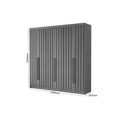 Guarda Roupa Casal Portugal 6 Portas de Bater 6 Gavetas Cinamomo MDF Conquista Móveis