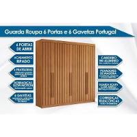 Guarda Roupa Casal 6 Portas Ripadas E 6 Gavetas Portugal Cinamomo - Conquista - 3