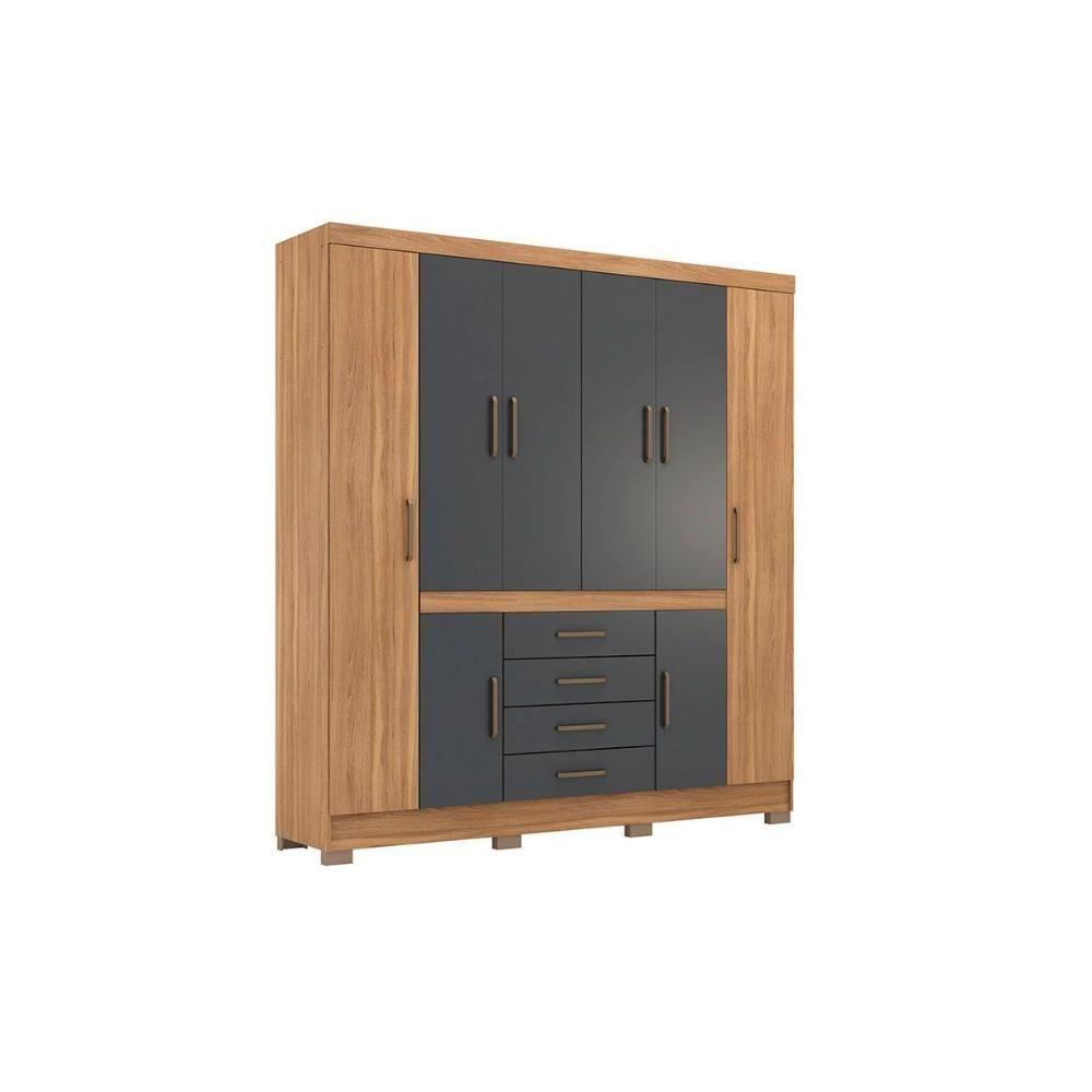 Guarda Roupa Casal 8 Portas E 4 Gavetas New Realce Amendola/grafito - Demóbile - 1