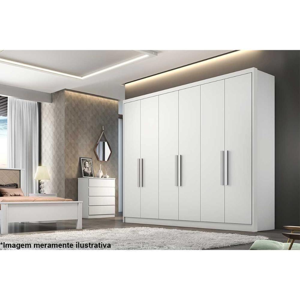 Guarda Roupa Casal 6 Portas E 6 Gavetas Rizon/linea Neve - Novo Horizonte - 4