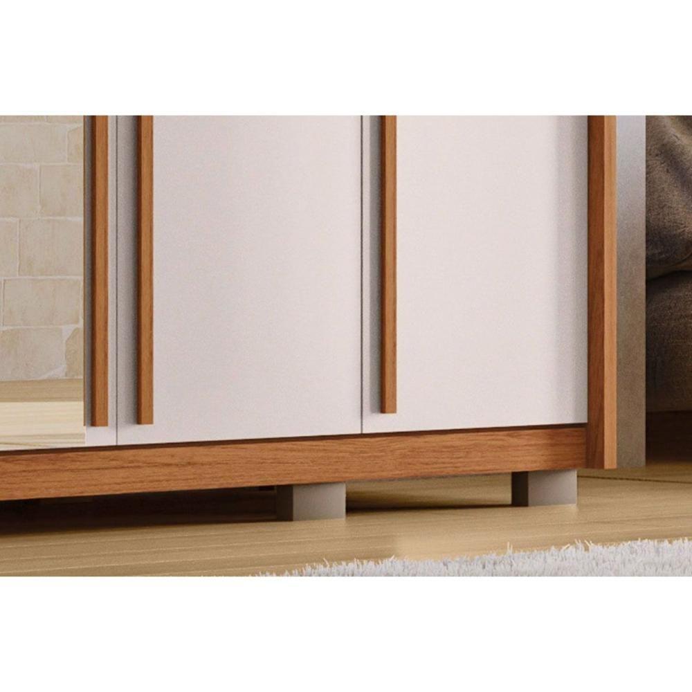Guarda Roupa Casal 6 Portas E 6 Gavetas C/ Espelho Quintus Lux Freijo/off White - Caemmun - 4