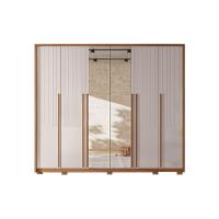 Guarda Roupa Casal 6 Portas E 6 Gavetas C/ Espelho Quintus Lux Freijo/off White - Caemmun - 7