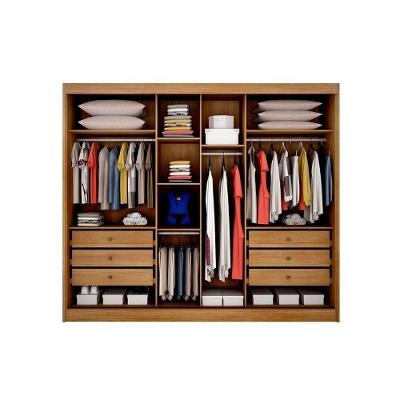 Guarda Roupa Solteiro Sollo-Logan Plus 3 Portas de Correr 6 Gavetas Neve MDF