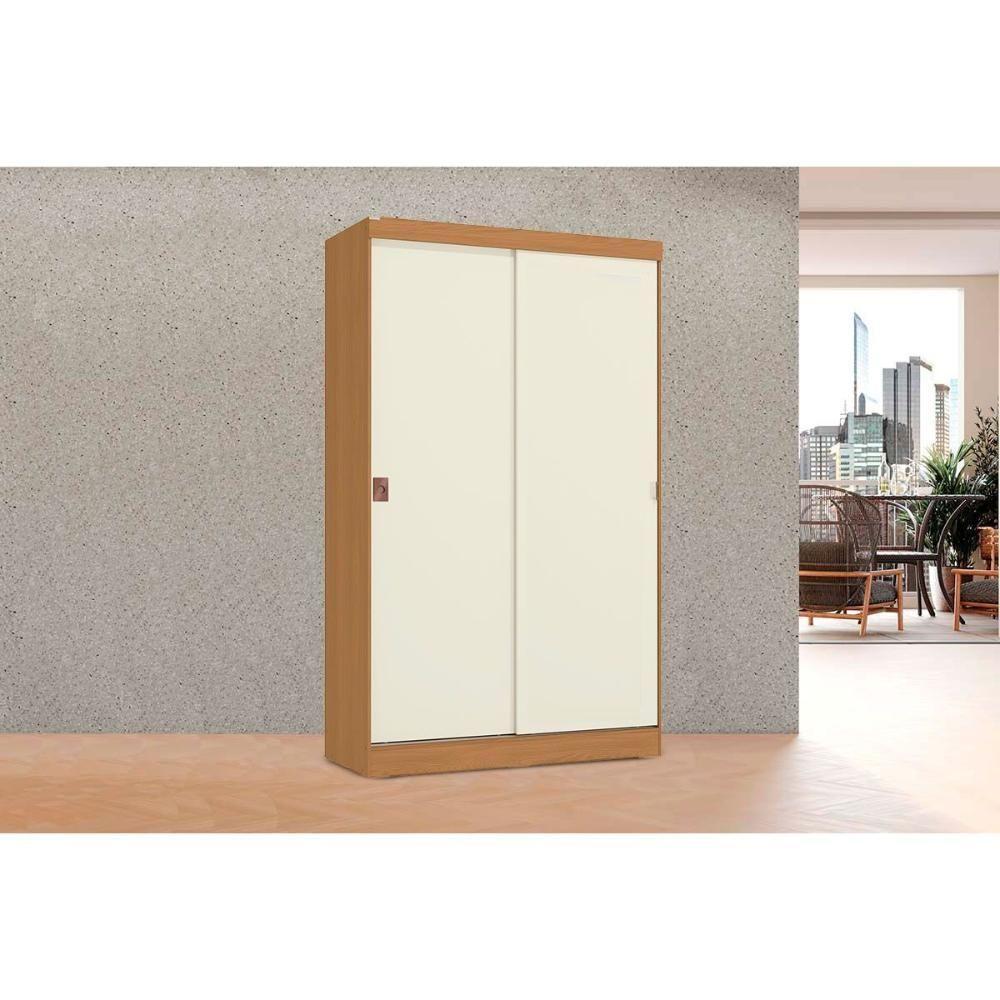 Guarda Roupa Solteiro 2 Portas De Correr E 2 Gavetas R588 Canela/off White - Kappesberg - 1