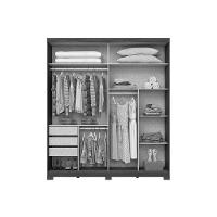 Guarda Roupa Solteiro 2 Portas De Correr (1 C/ Espelho) E 3 Gavetas C/ Pés Talles Nature/off White - Henn