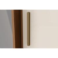 Guarda Roupa Solteiro 2 Portas De Correr (1 C/ Espelho) E 3 Gavetas C/ Pés Talles Nature/off White - Henn - 5