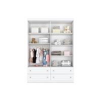 Guarda Roupa Solteiro 4 Portas E 4 Gavetas Americano Cinza - Henn - 8