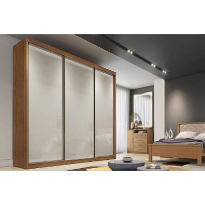 Guarda Roupa Casal Arezzo-Medelim Cumaru-Fendi 25 3 Portas de Correr 4 Gavetas MDF