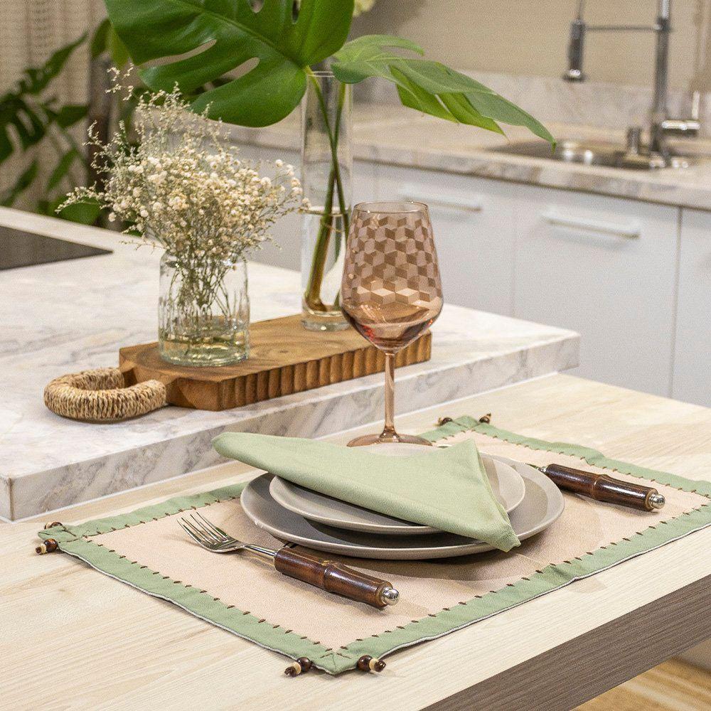 Guardanapo Copa E Cia 4 Peças Home 45x45cm Liso Sálvia - 2