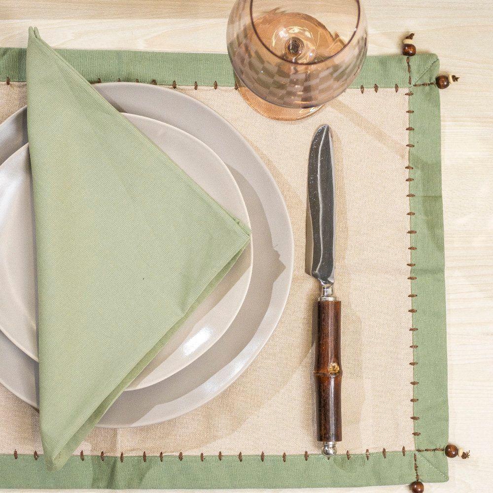 Guardanapo Copa E Cia 4 Peças Home 45x45cm Liso Sálvia - 3