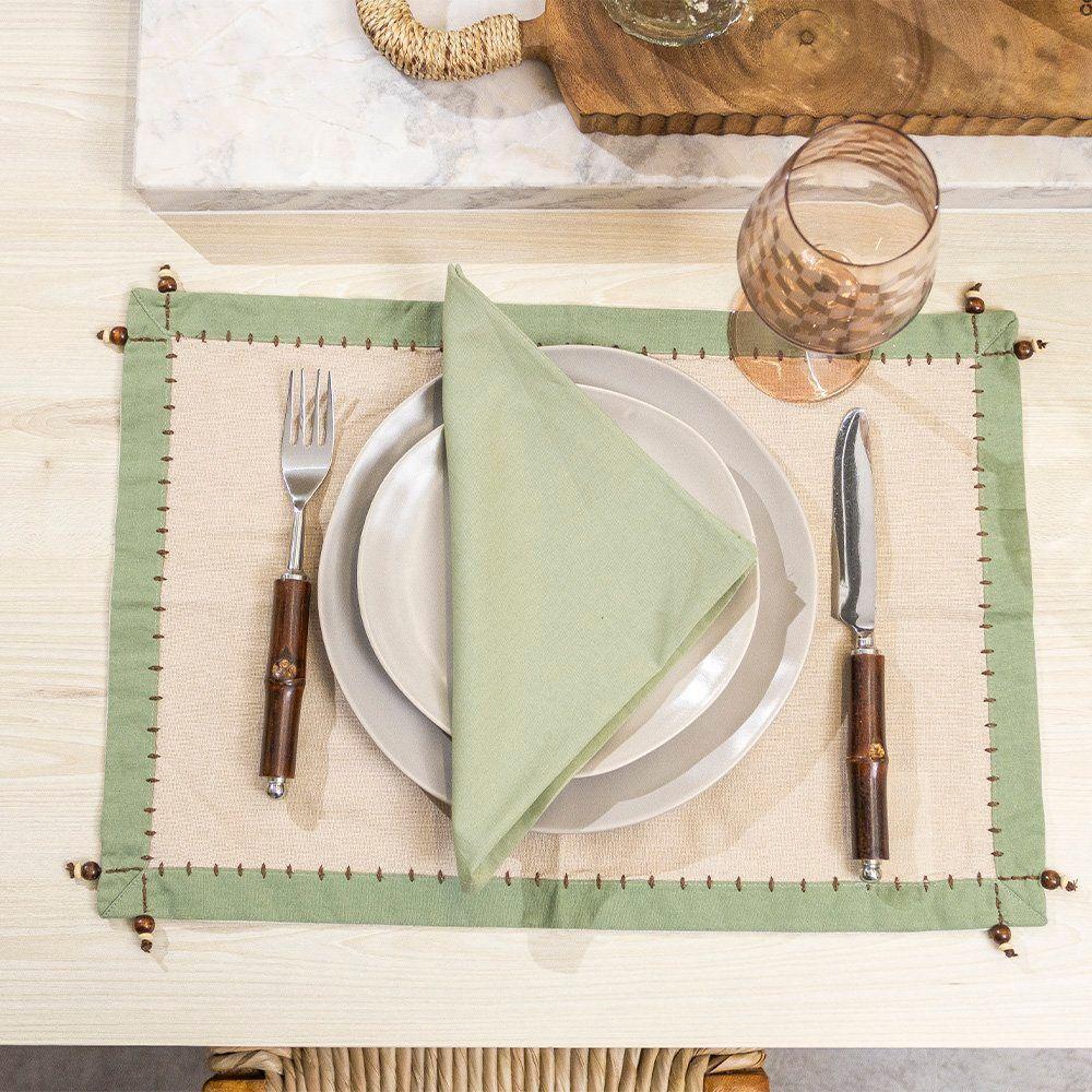 Guardanapo Copa E Cia 4 Peças Home 45x45cm Liso Sálvia - 4