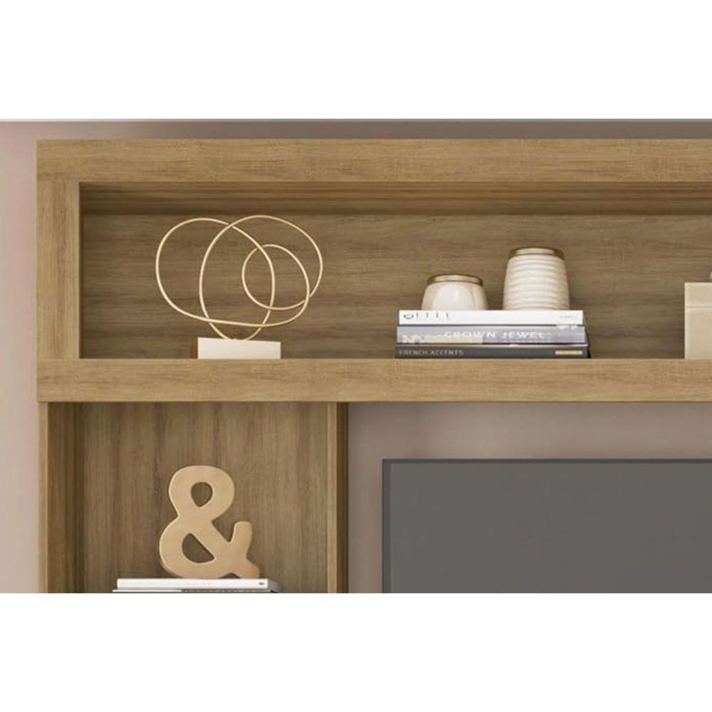 Home P/ Tv Até 70 Pol Formosa C/ Nicho E Pés 210x207cm Lamina Mel/cacao - Caemmun - 9