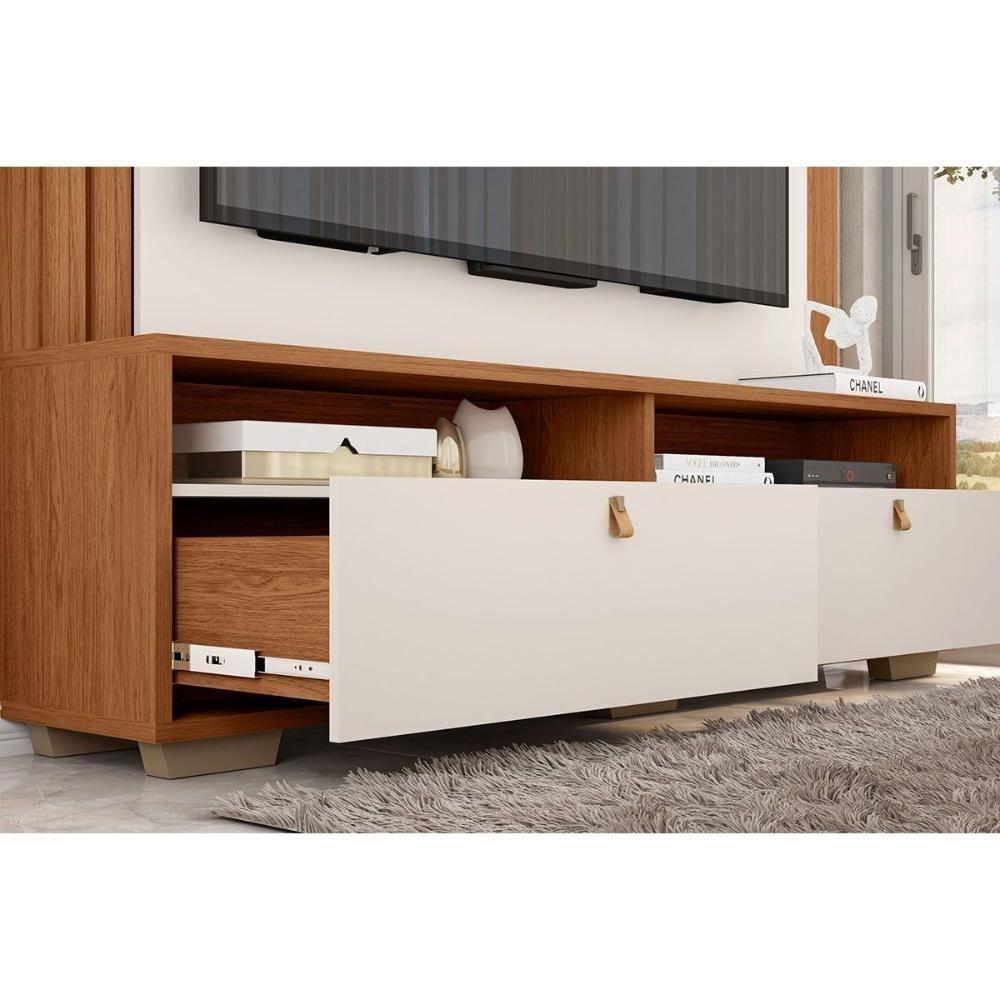 Home P/ Tv Até 70 Pol Fox 2.0 C/ Pés 200x191cm Freijo/off White - Caemmun - 4