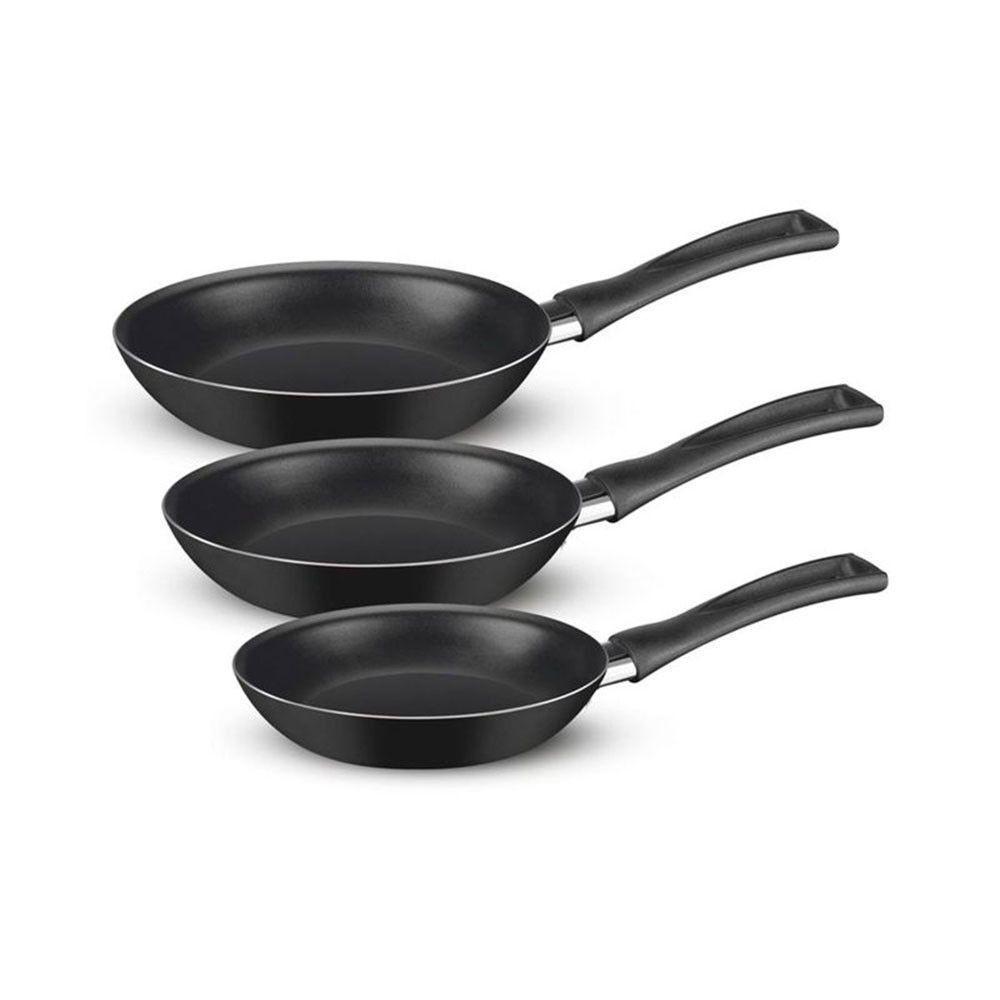 Kit Frigideira Antiaderentes Rochedo Basic Com 3 Peças Preto - 1