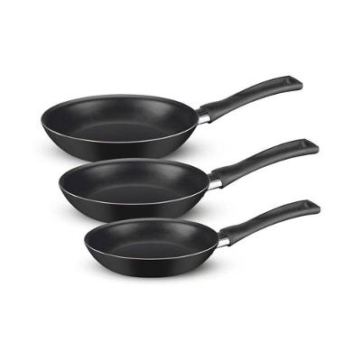 Kit Frigideira Antiaderentes Rochedo Basic Com 3 Peças Preto