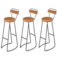 Kit 3 Banquetas Alta Com Encosto Para Aérea Gourmet Aurora - 1