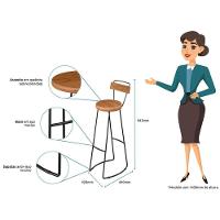 Kit 3 Banquetas Alta Com Encosto Para Aérea Gourmet Aurora - 3