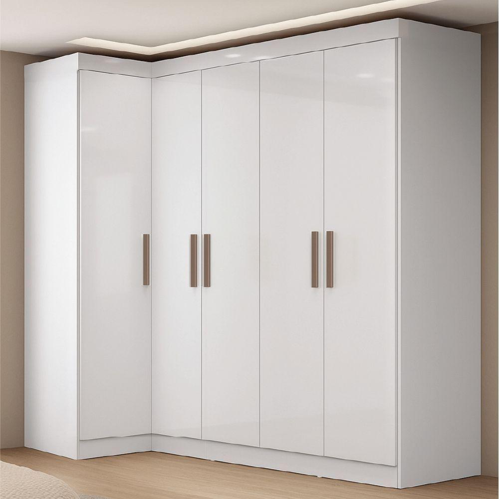 Quarto Modulado De Canto Madrid Com 5 Portas E 2 Gavetas Maxel - 2