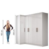 Quarto Modulado De Canto Madrid Com 5 Portas E 2 Gavetas Maxel - 5