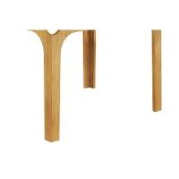 Mesa De Sala Jantar Marina C/ Tampo Madeirado C/ Vidro Curvo 120x80cm Cedro/off White - Dj Móveis - 3