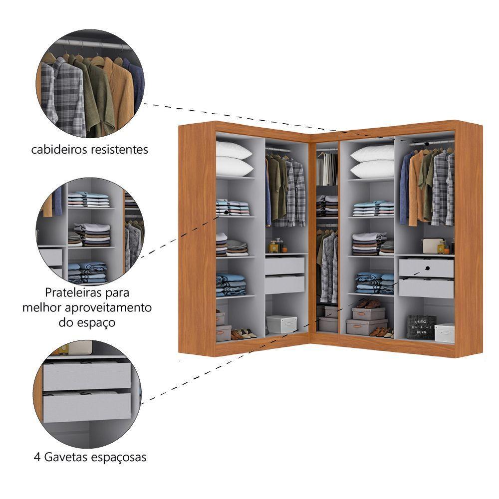 Quarto Modulado De Canto Madrid Com 9 Portas Maxel - 4