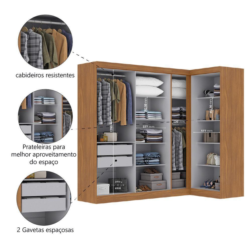 Quarto Modulado De Canto Madrid Com 7 Portas Maxel - 4