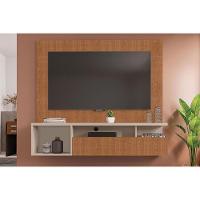 Painel Home P/ Tv Até 55 Pol Brasil C/ Nichos 136x122cm Freijo/off White - Caemmun - 1